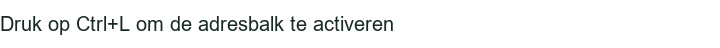 Druk op Ctrl+L om de adresbalk te activeren